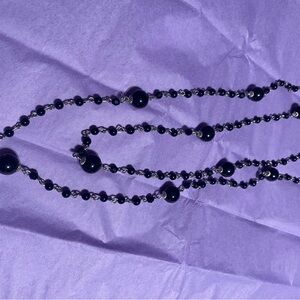 Elegant Black Beaded Necklace